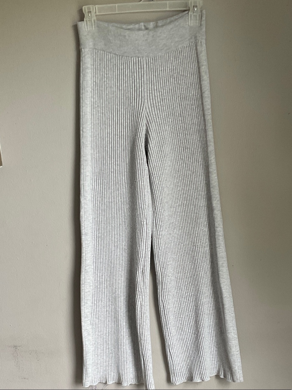 aerie Ribbed Wide-Leg Knit Pants in Gray - Picture 2 of 13